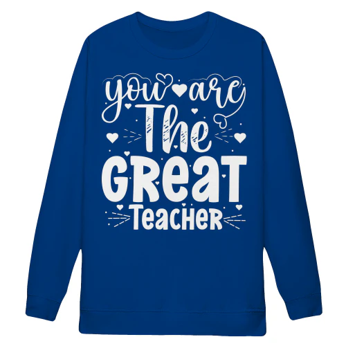 You Are The Great Teacher Typography Hearts Graphic Design