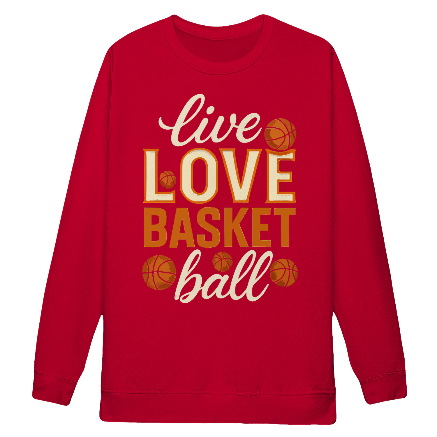 Live Love Basketball Retro Orange Cream Varsity - Basketball Lifestyle Design