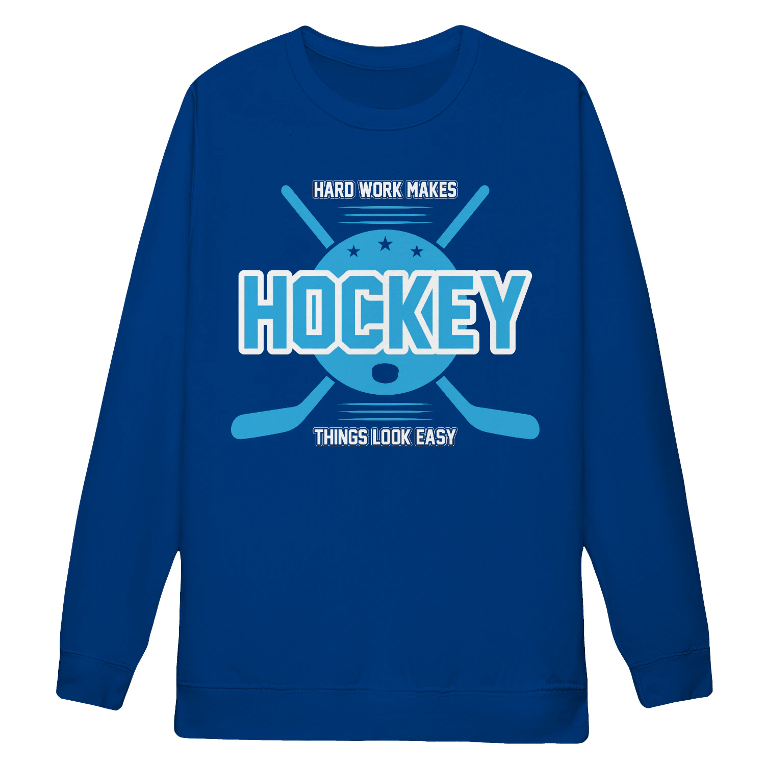 Hard Work Makes Hockey Look Easy - Retro Athletic Sports Graphic
