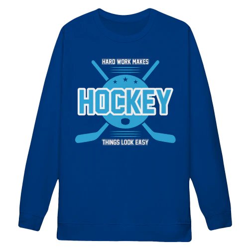 Hard Work Makes Hockey Look Easy - Retro Athletic Sports Graphic