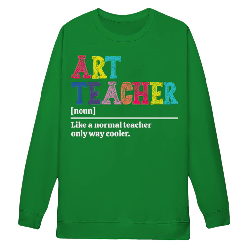 Art Teacher Definition Funny Colorful Chalk Typography Graphic Design