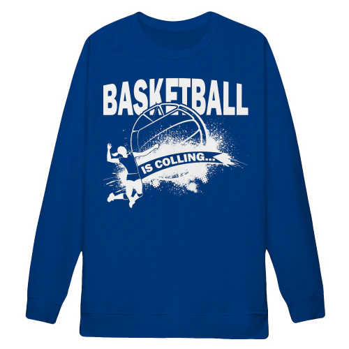 Basketball Is Calling Retro White Splatter Action Player Silhouette - Hoops Sports Design