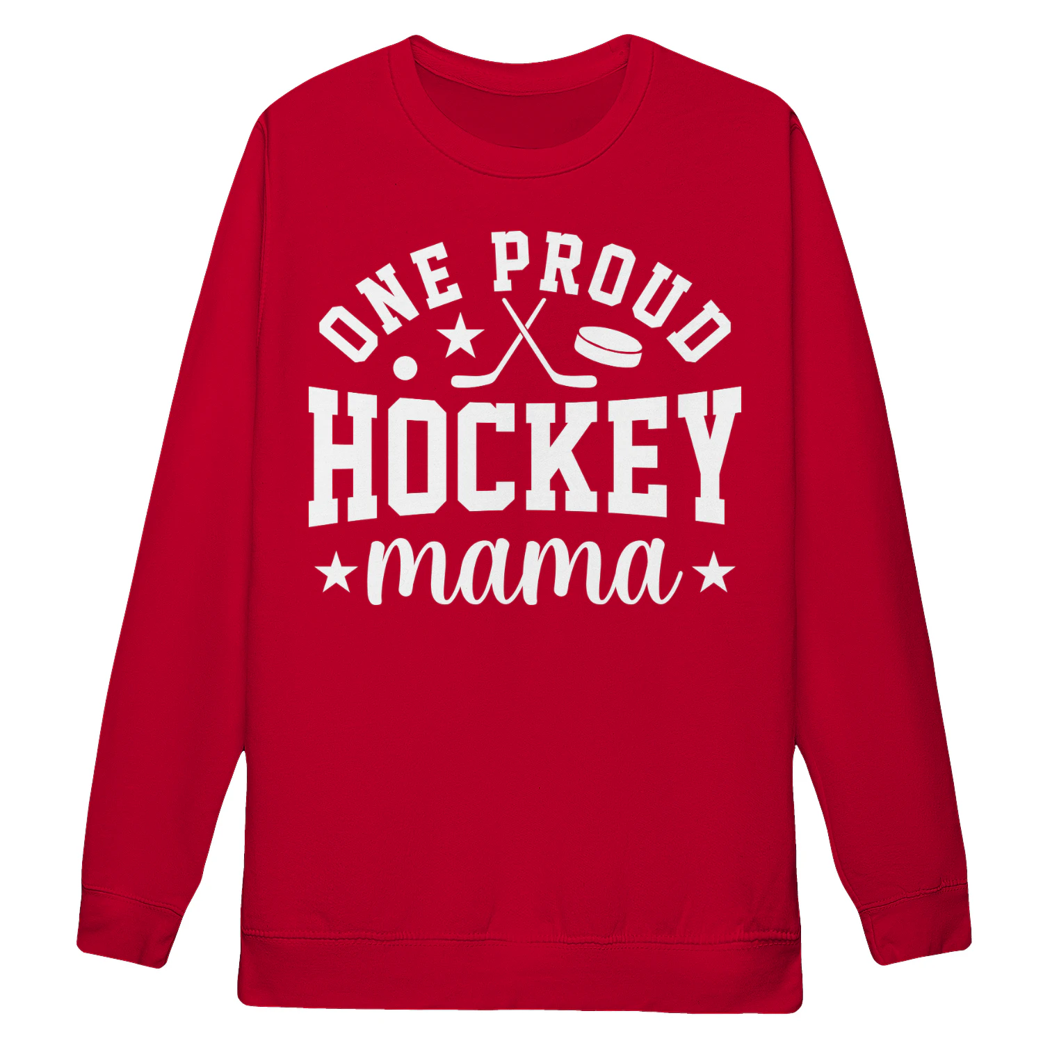 One Proud Hockey Mama - Funny Retro Distressed Sports Mom Slogan Graphic