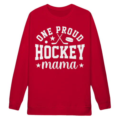 One Proud Hockey Mama - Funny Retro Distressed Sports Mom Slogan Graphic
