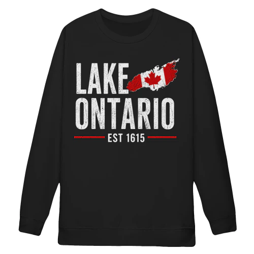 Lake Ontario Canada Flag Brushstroke Vintage Established 1615 - Canadian Heritage Design