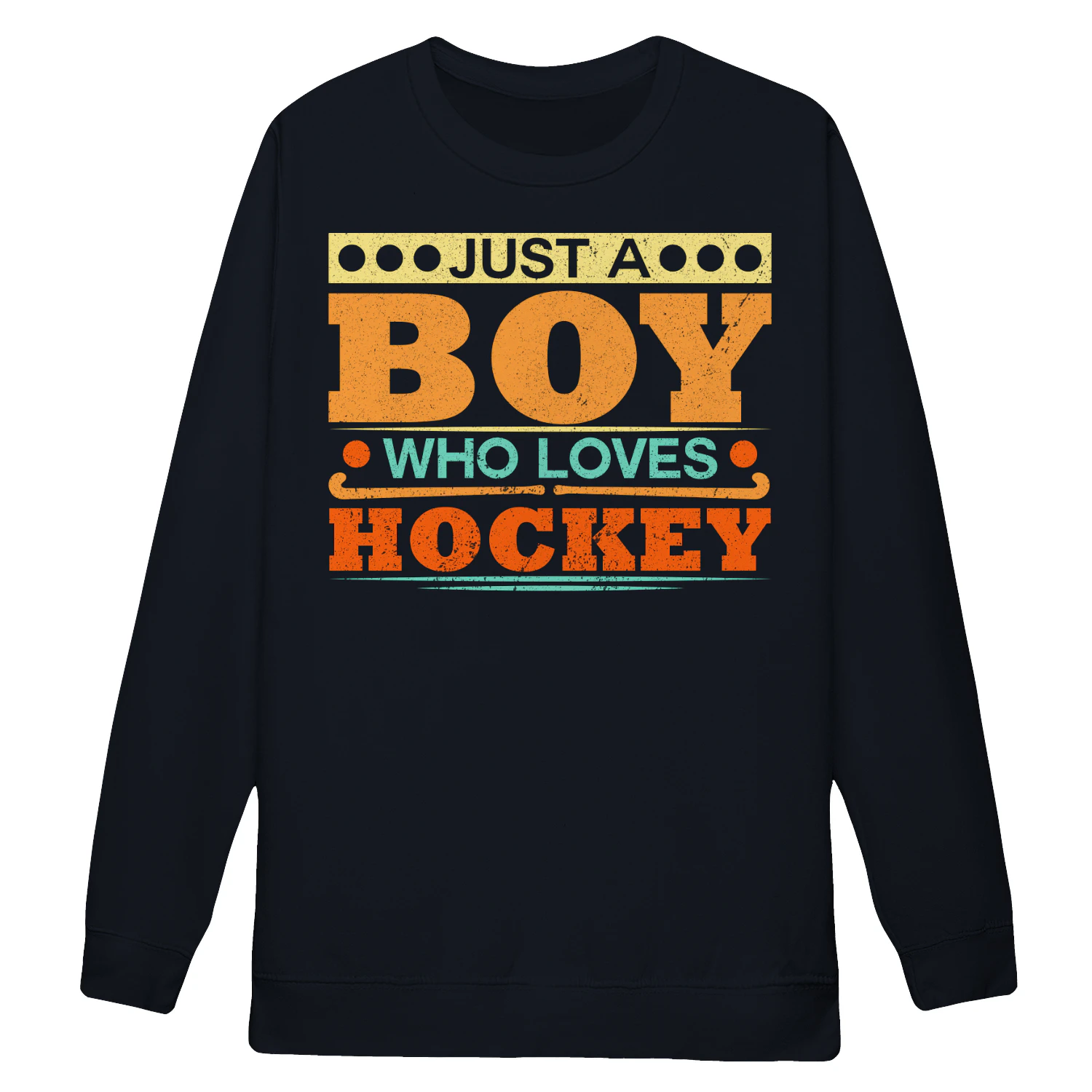 Just A Boy Who Loves Hockey - Funny Retro Distressed Sports Graphic