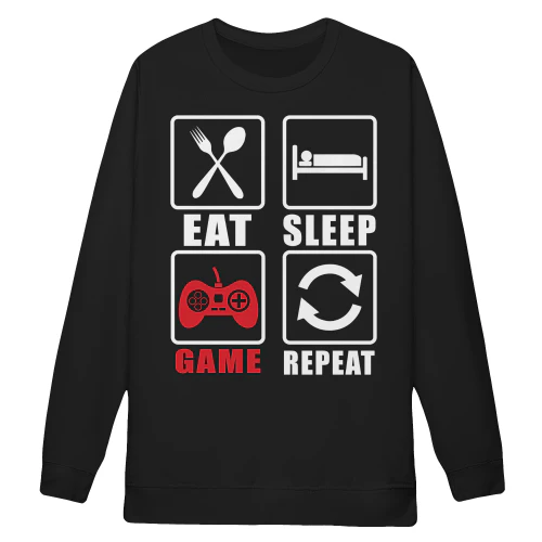 Eat Sleep Game Repeat Funny Video Game Controller - Gamer Graphic Design