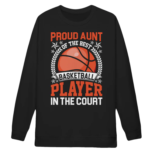 Proud Aunt Of The Best Basketball Player Retro Orange Slogan - Basketball Family Design