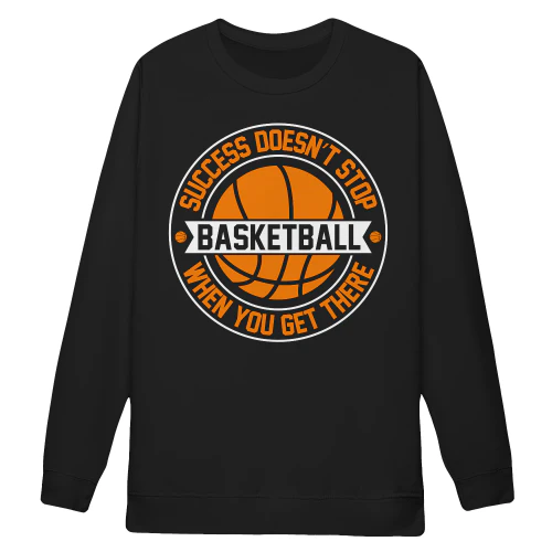 Success Doesnt Stop Basketball Retro Orange White Circular Banner - Sports Design
