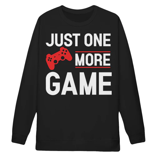 Just One More Game Controller Typography - Funny Video Game Design