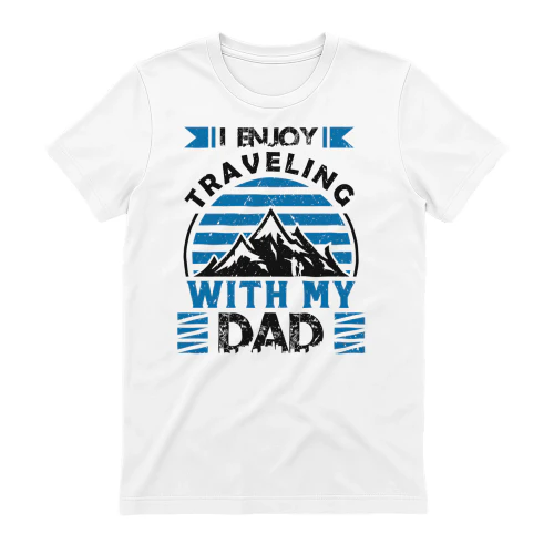 I Enjoy Traveling With My Dad Retro Blue Mountain Hiking Design