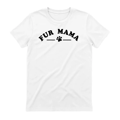 Fur Mama Paw Print Arched White Typography Dog Cat Mom Design