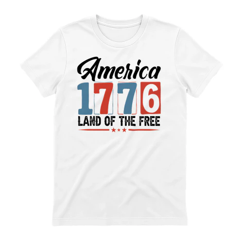 1776 Patriotic Block Numbers - 4th of July Independence Graphic