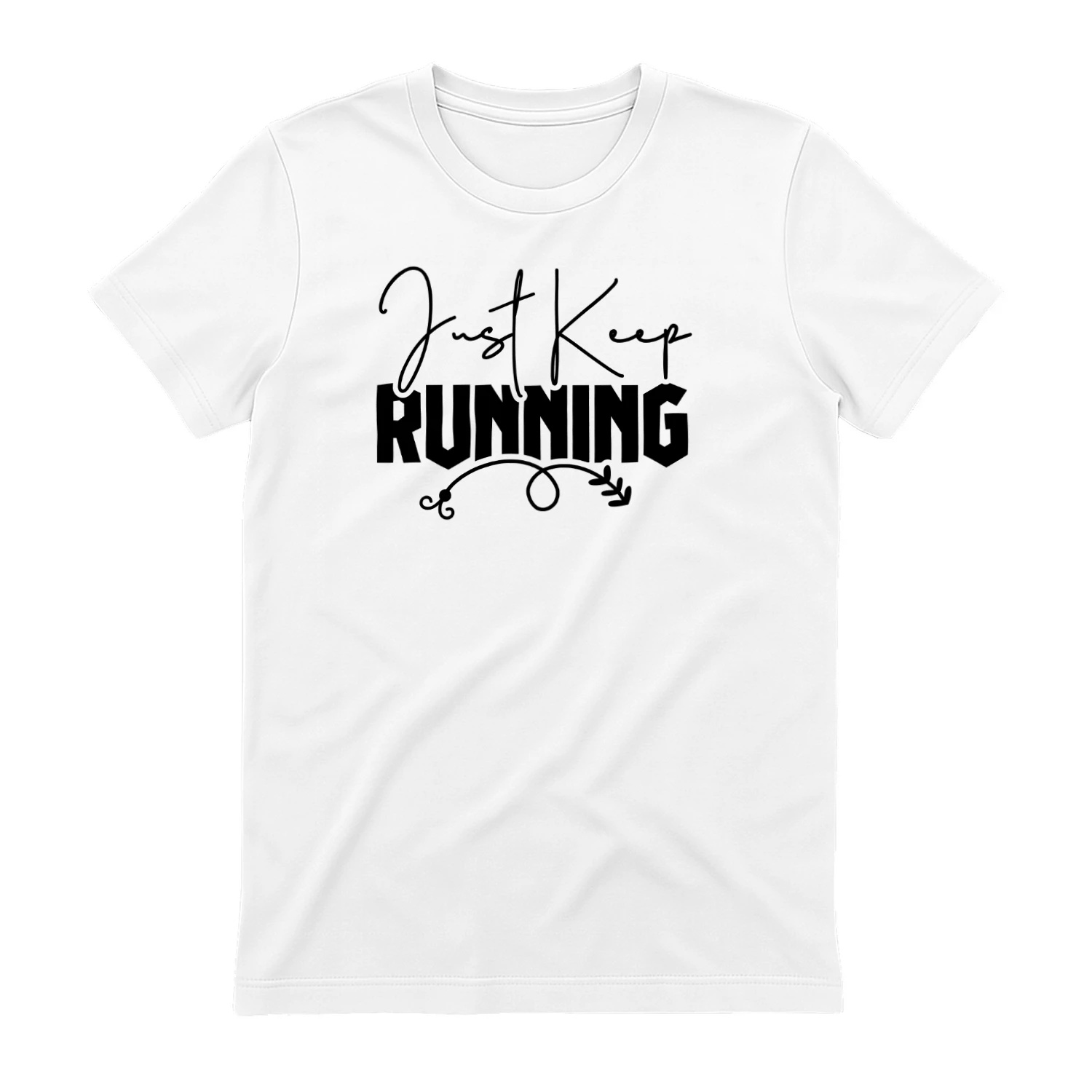 Just Keep Running - Minimalist Fine Line Abstract Running Shoe Runner Graphic