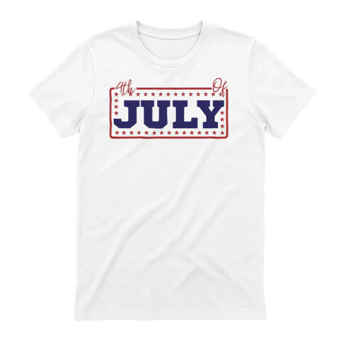 Patriotic 4th of July Framed Logo - Independence Day Red White Blue Graphic