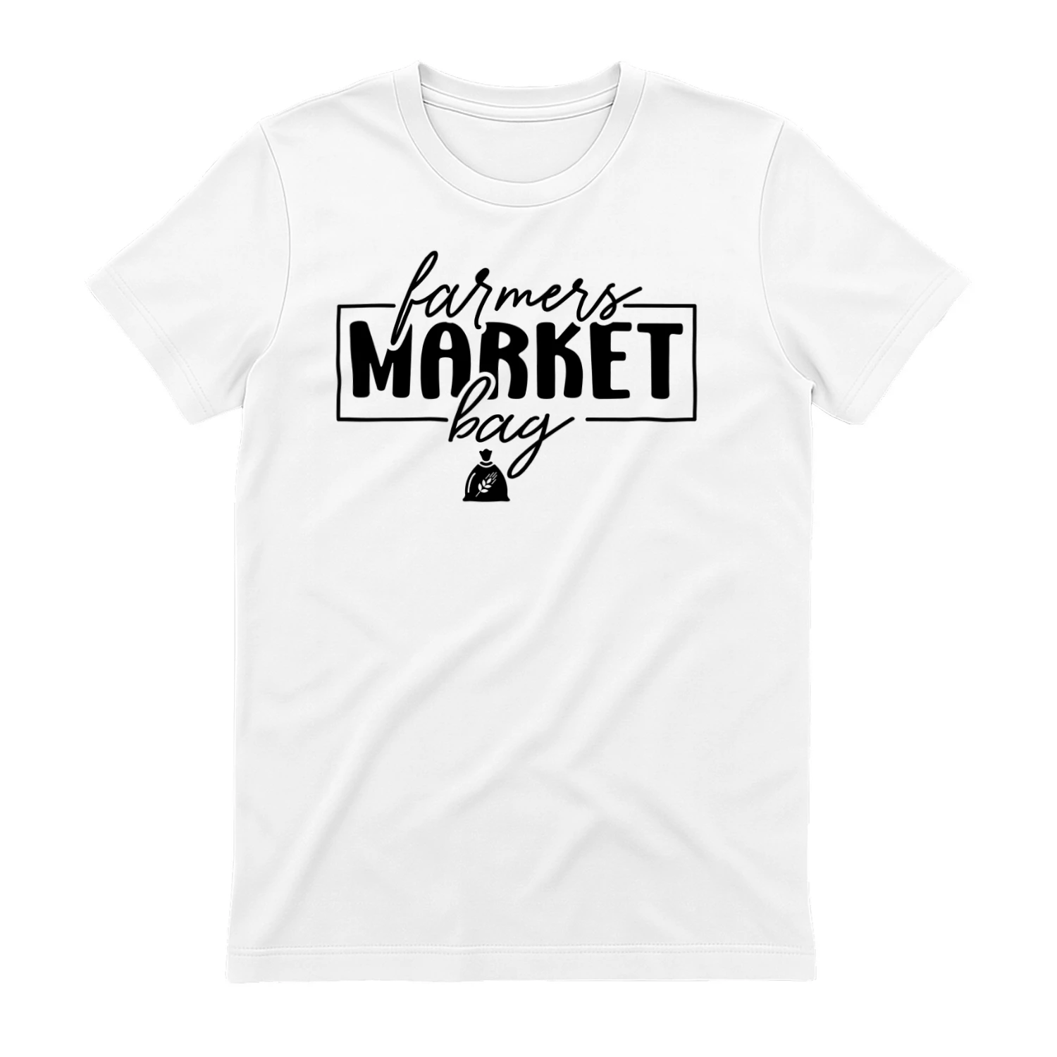 Farmers Market Bag - Retro Autumn Harvest Local Produce Typography Graphic