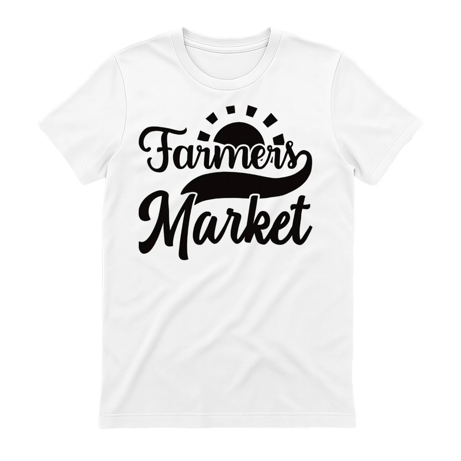Farmers Market - Sunburst Rising Sun Local Produce Typography Graphic