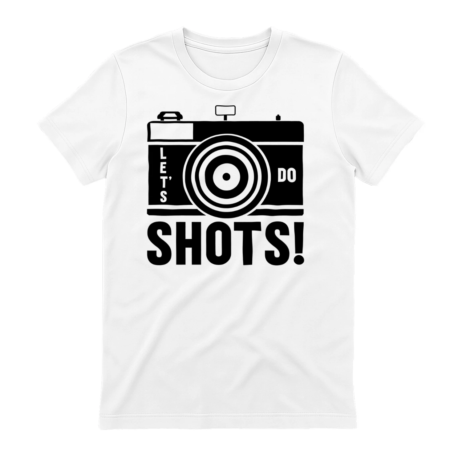 Let's Do Shots - Funny Photographer Pun Vintage Camera Black Silhouette Graphic