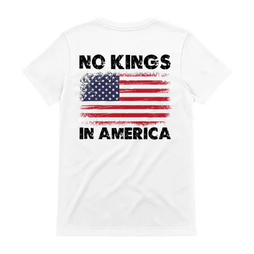 No Kings In America - Distressed Patriotic American Flag Graphic