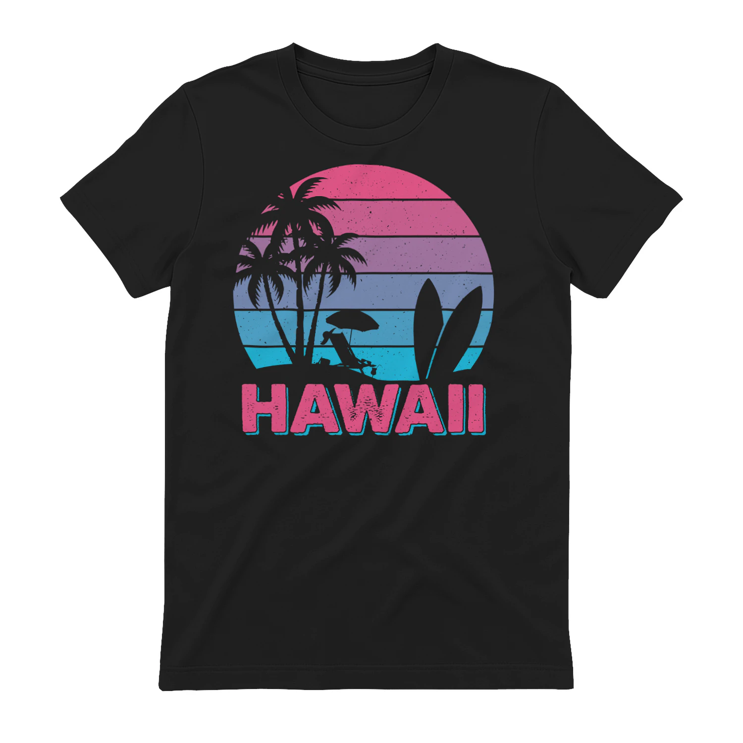 Vintage Hawaii Summer Beach Sunset - Retro Palm Trees Surfboard Graphic Design