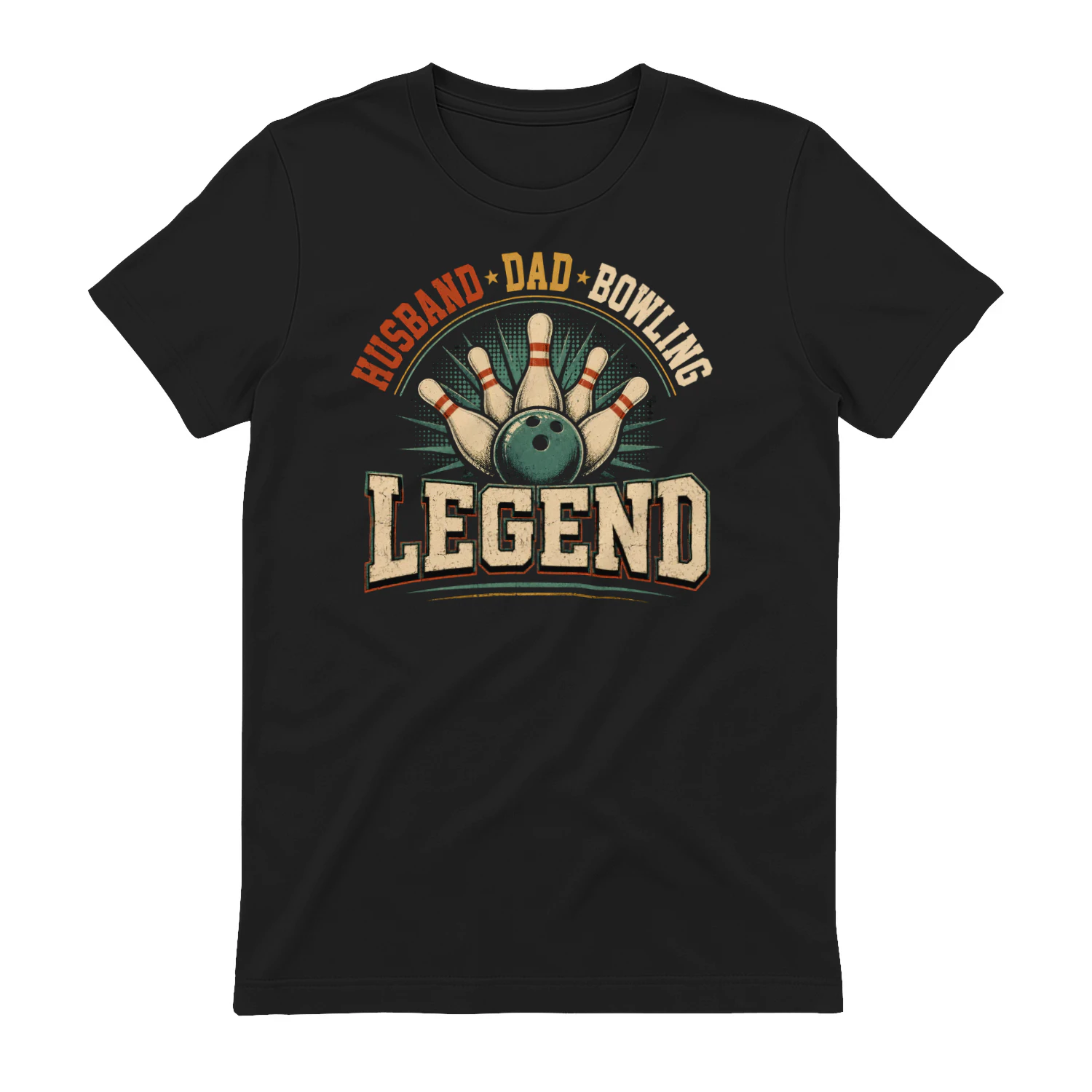 Husband Dad Bowling Legend Vintage - Retro Fathers Day Bowler Graphic Design