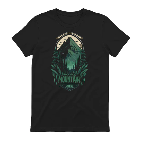Mountain Adventure Pine Forest - Vintage Outdoor Emblem Graphic