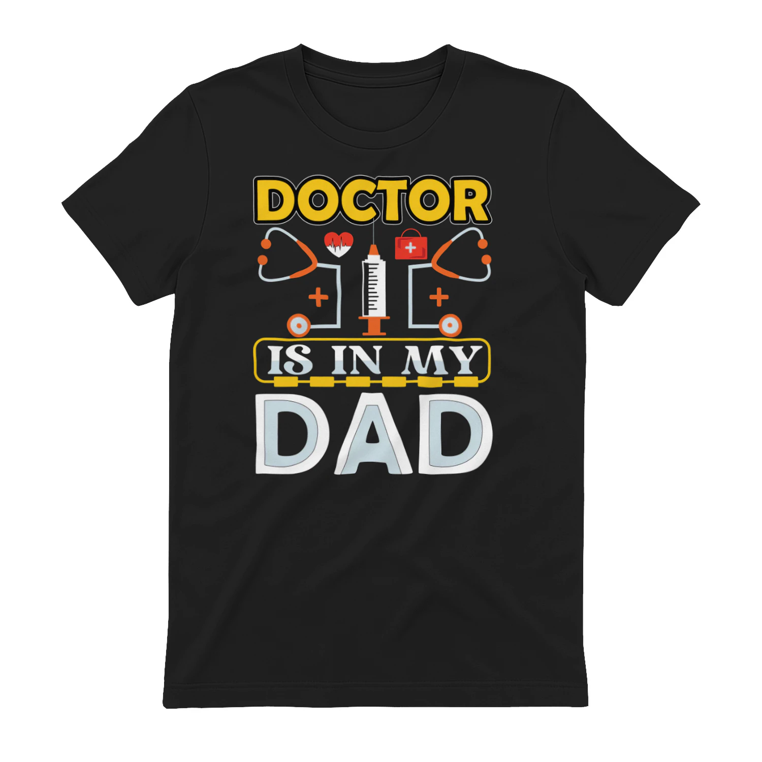 Doctor Is In My DNA Dad Medical Heartbeat Graphic Design