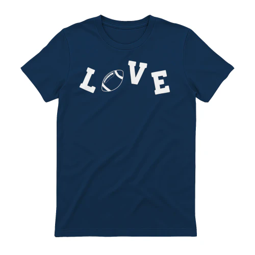 Love Football Season Graphic - Arched Athletic Typography Sports Design