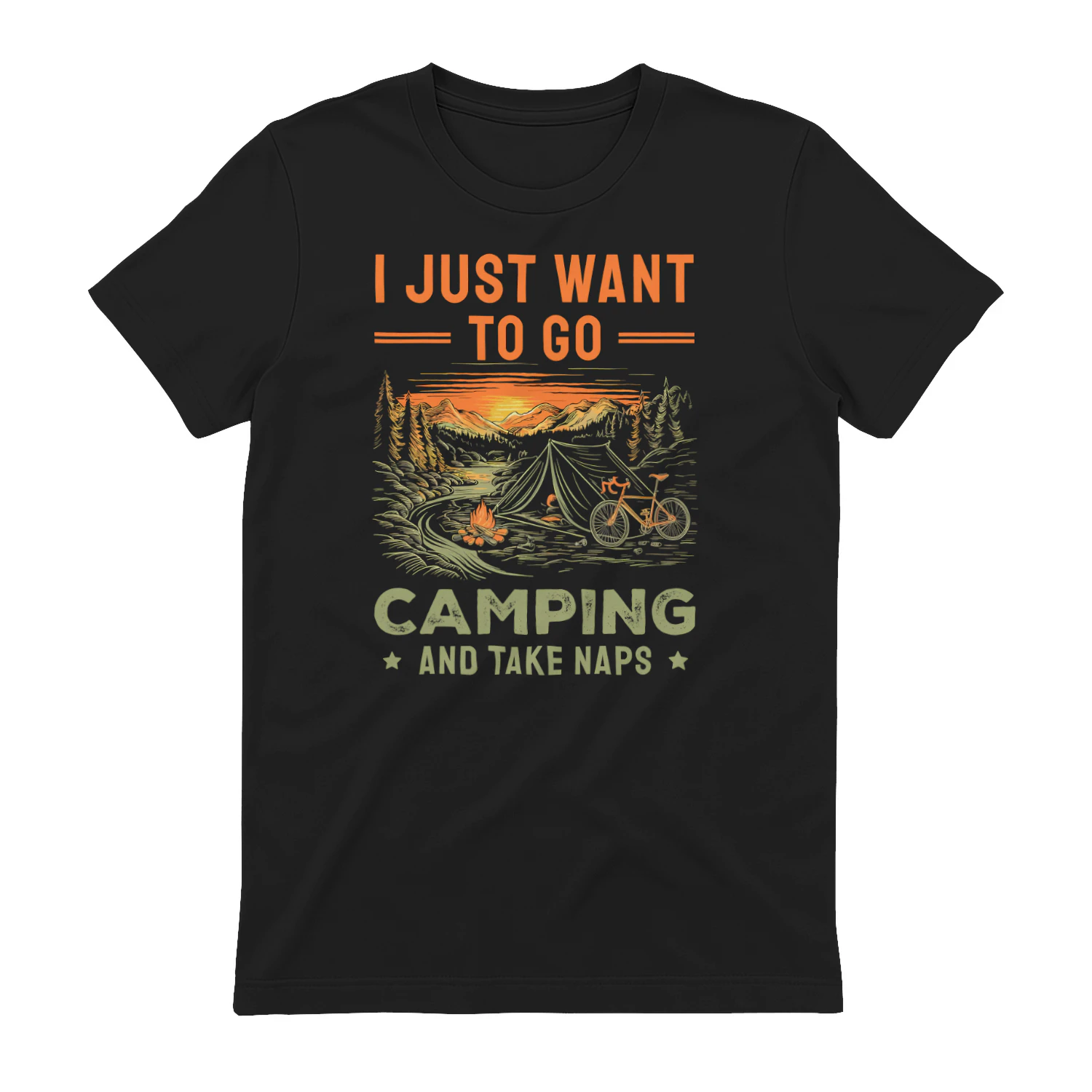 I Just Want To Go Camping And Take Naps Vintage Bicycle Design