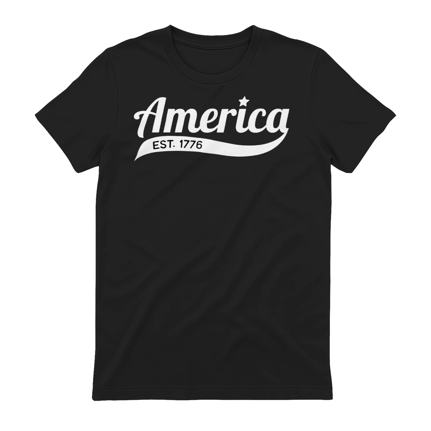 America Est 1776 White Script Retro Sports Style Typography Graphic