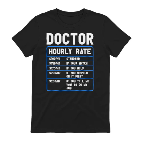 Doctor Hourly Rate Funny Medical Price List Graphic