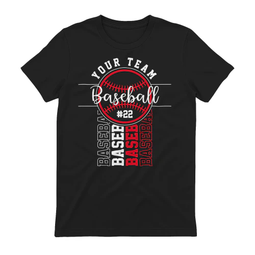 Red Baseball Vertical Typography - Retro Sports Graphic