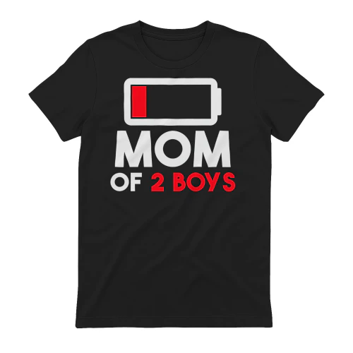 Mom of 2 Boys Funny Typography - Proud Boy Mom Family Gift