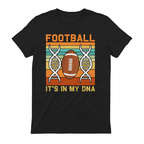 Football It’s In My DNA Retro Vintage Sunset - Sports Fan Biology Design