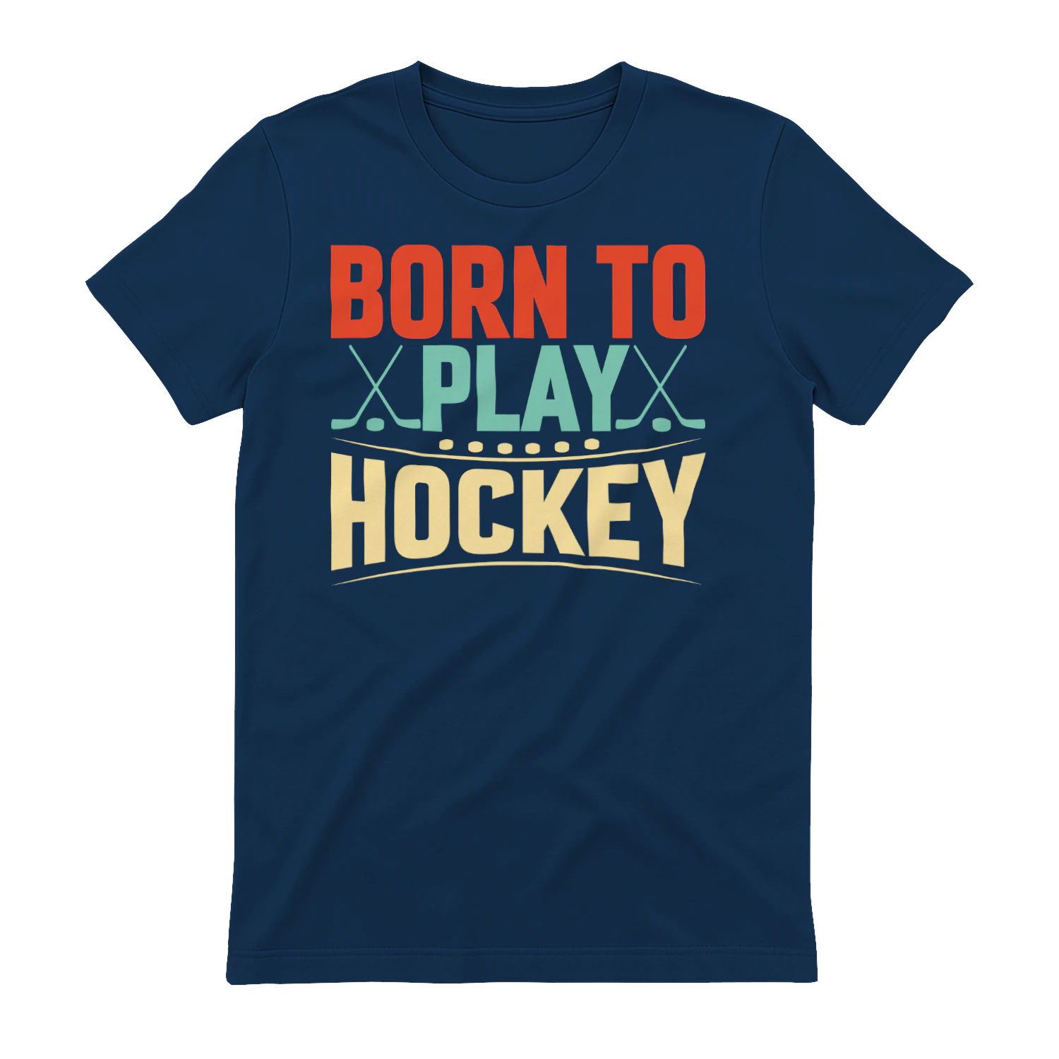 Born To Play Hockey - Retro Colorful Crossed Sticks Graphic for Ice and Field Hockey