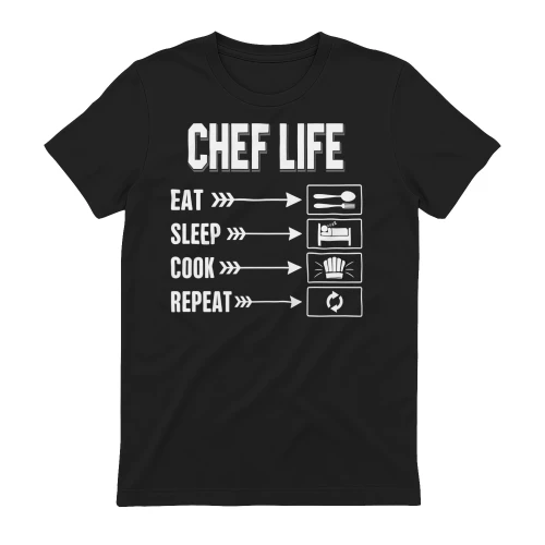 Chef Life Eat Sleep Cook Repeat Culinary Routine Design