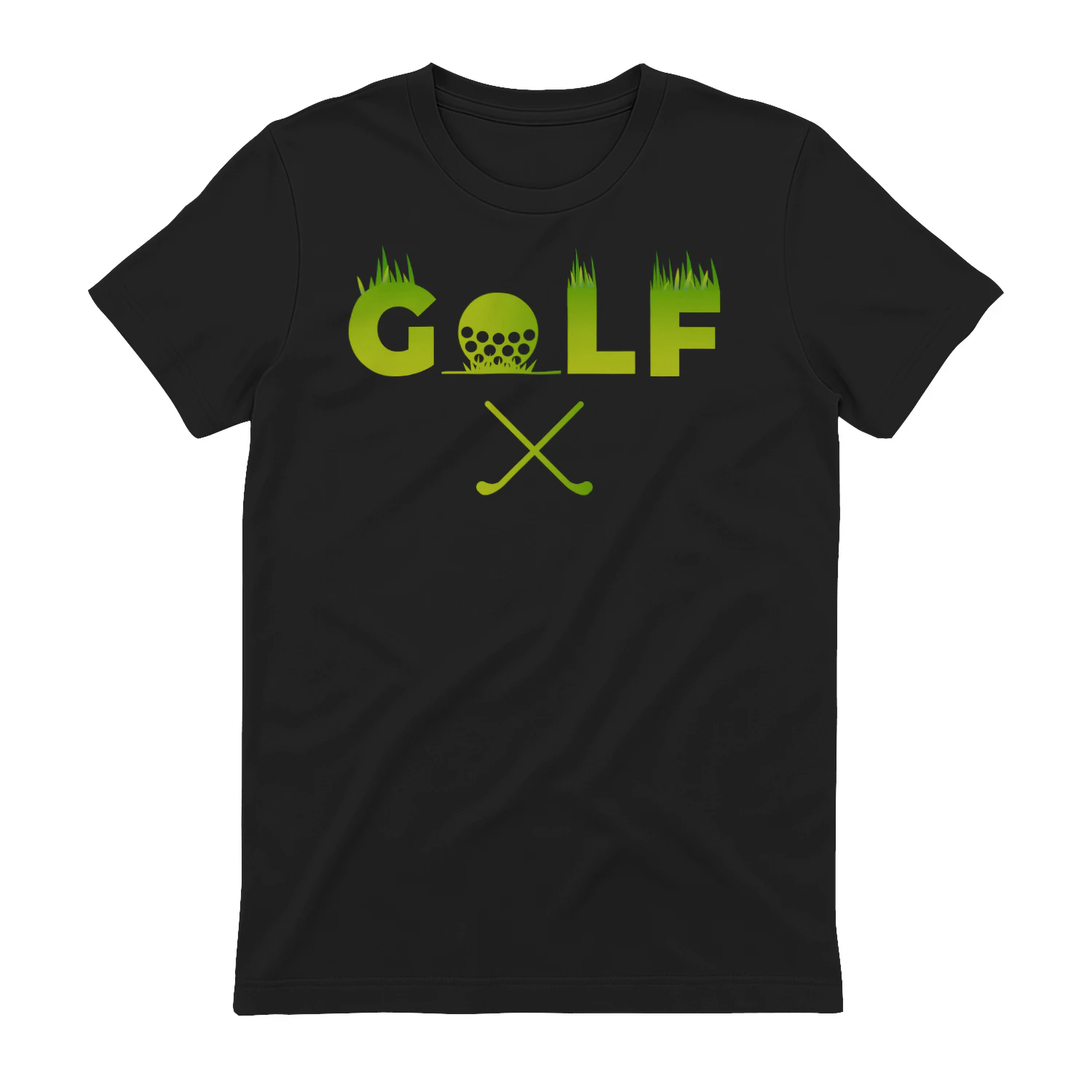 Golf Grass Lettering Crossed Clubs - Green Fairway Sports Design