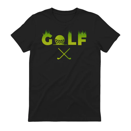 Golf Grass Lettering Crossed Clubs - Green Fairway Sports Design