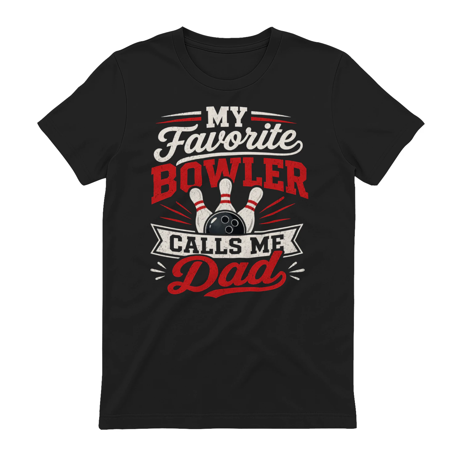 My Favorite Bowler Calls Me Dad Vintage - Retro Fathers Day Bowler Graphic Design