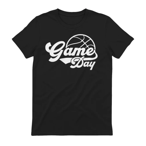 Game Day Basketball Cursive Script - Vintage Basketball Graphic