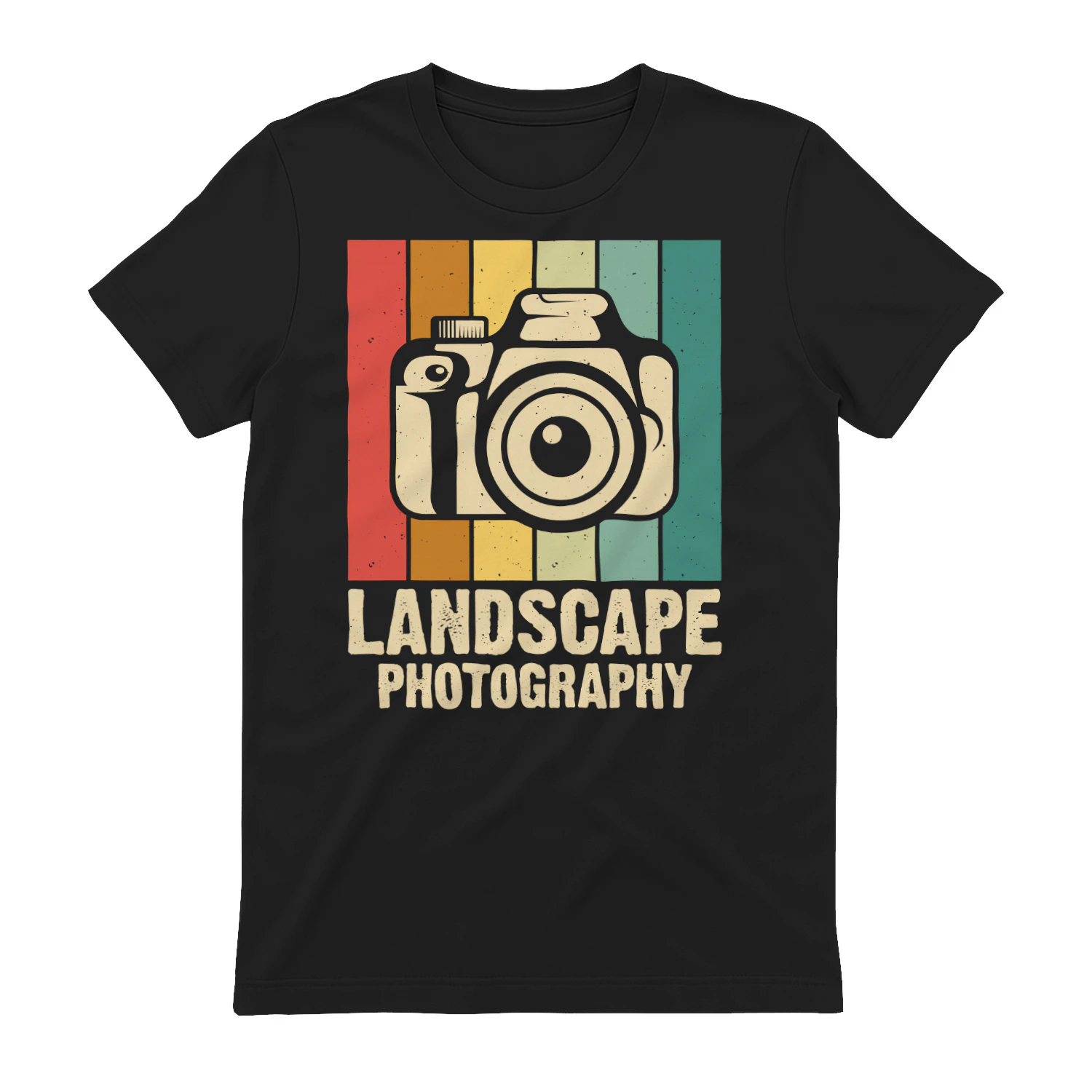 Landscape Photography - Retro Sunset Stripes Vintage Camera Photographer Graphic