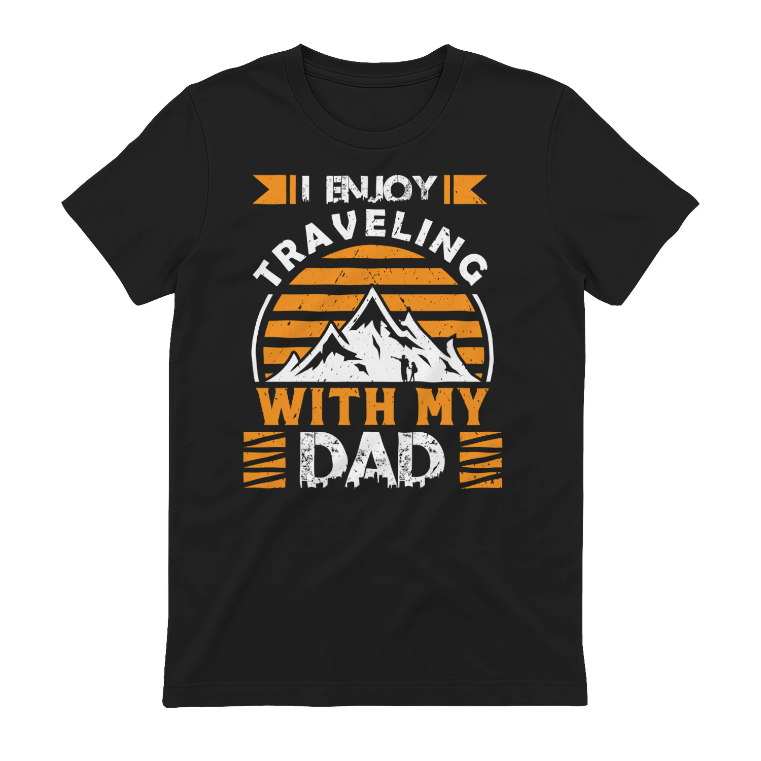 I Enjoy Traveling With My Dad Retro Mountain Sunset Hiking Design