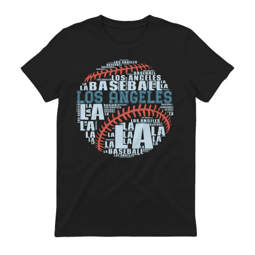 Los Angeles Baseball Word Cloud - LA Sports Typography Graphic