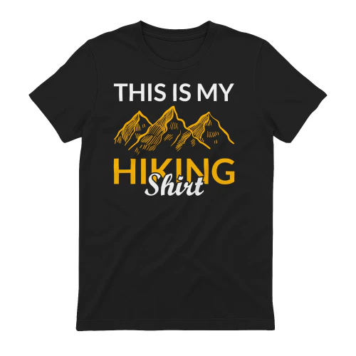 This Is My Hiking Shirt Yellow Mountain - Outdoor Graphic