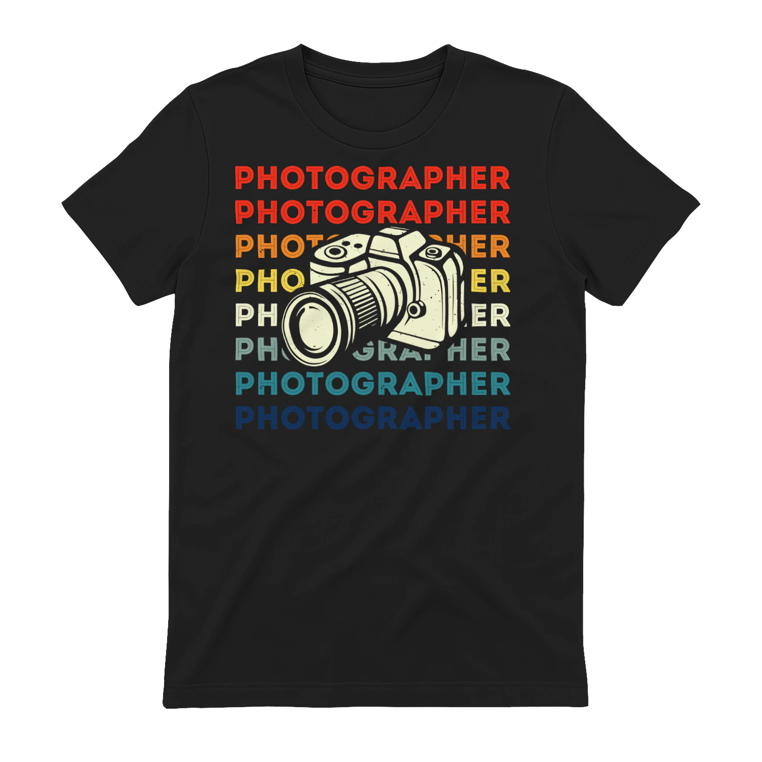 Photographer - Retro Repeater Sunset Gradient Vintage Camera Media Graphic