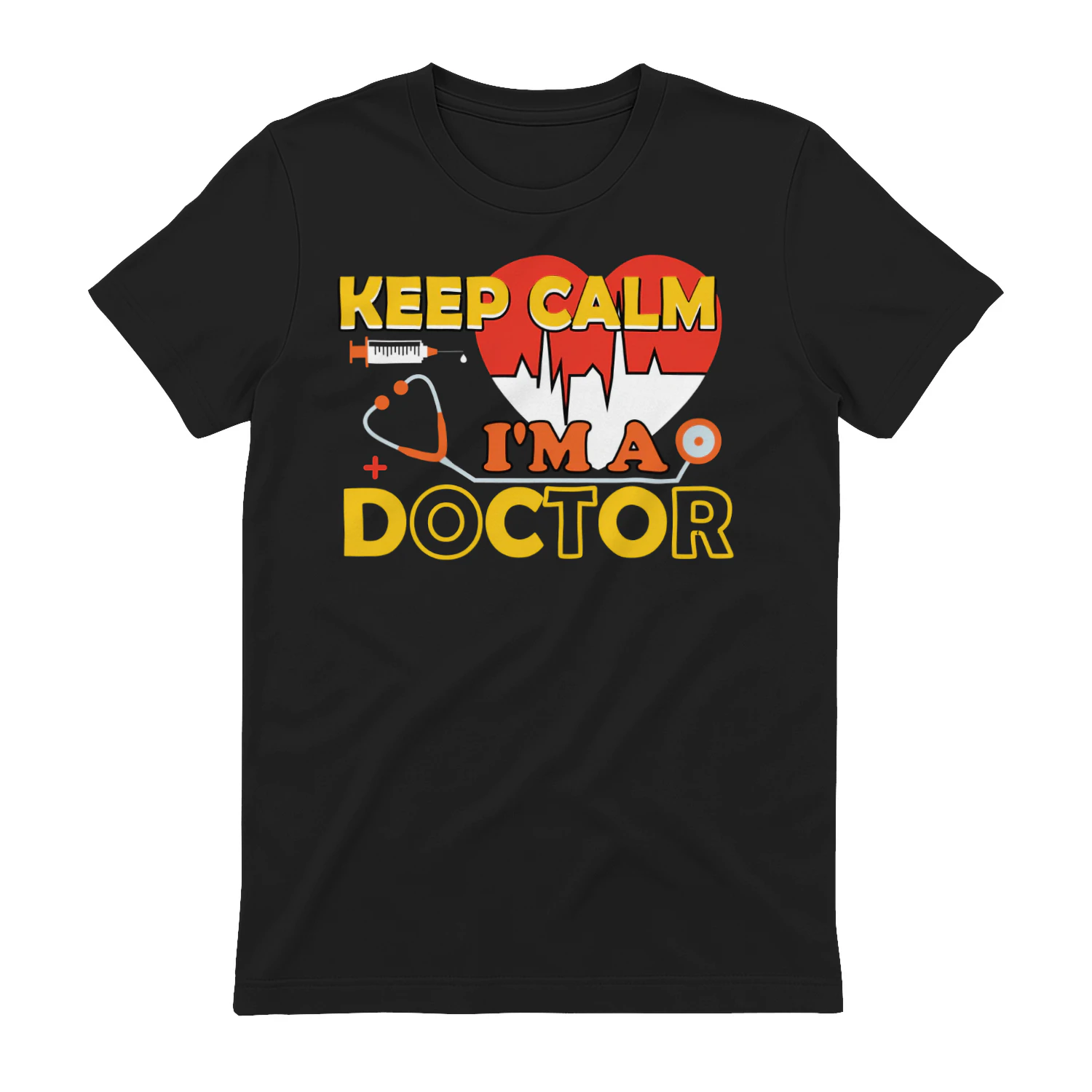 Keep Calm I'm A Doctor Heartbeat Stethoscope Medical Graphic Design