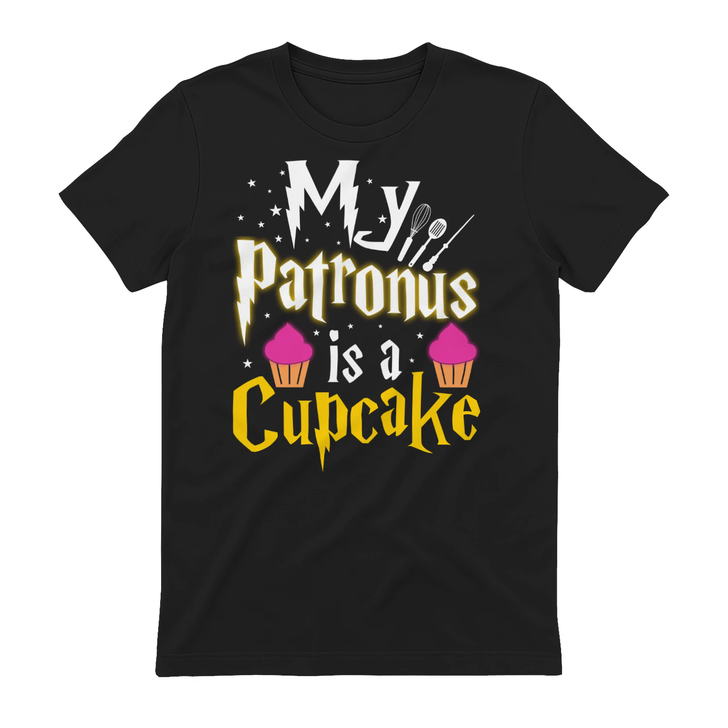 My Patronus Is A Cupcake - Funny Magical Baker Kitchen Typography Graphic