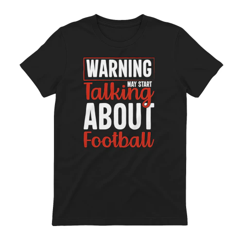 Always Talking Football Red Cursive Script - Funny Sports Fan Quote Design
