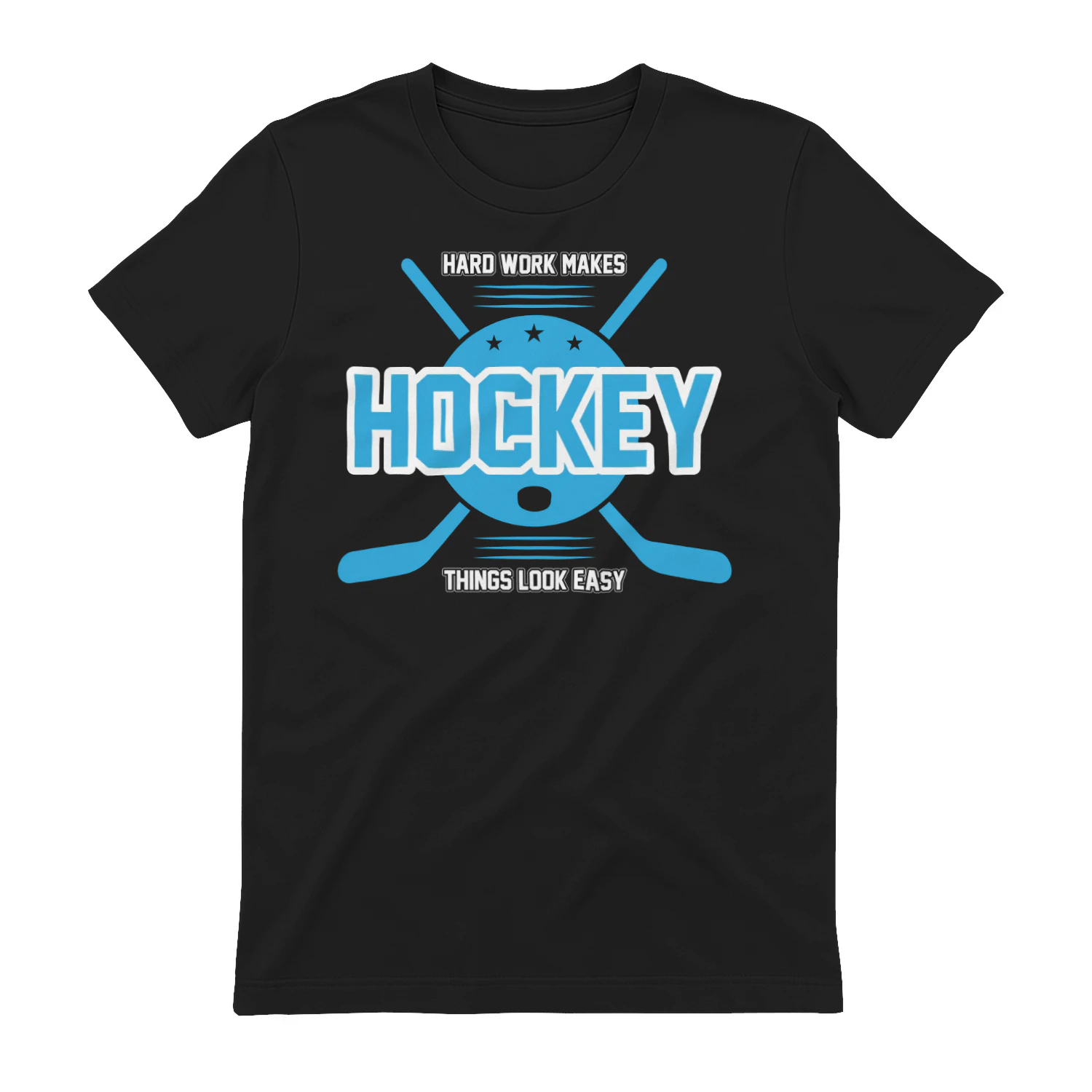Hard Work Makes Hockey Look Easy - Retro Athletic Sports Graphic