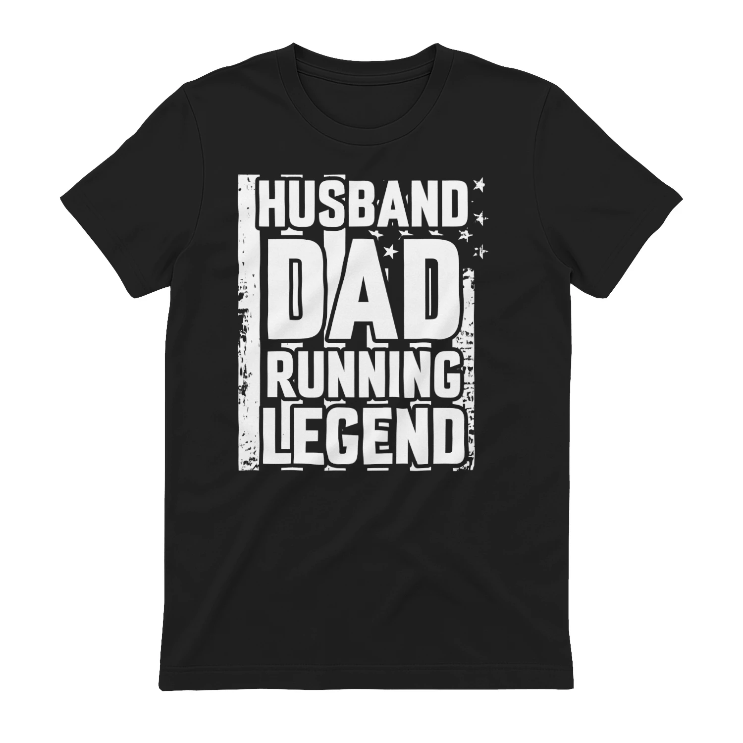 Husband Dad Running Legend - Vintage Distressed US Flag Patriotic Family Graphic
